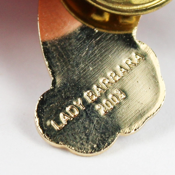 Vintage Lady Barbara Bush 2003 R/G Awards Rainbow Cloud Lapel Pin Tie Tac