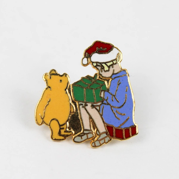Winnie the Pooh & Christopher Robin Christmas Gifts Enamel Disney Lapel Pin