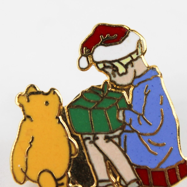 Winnie the Pooh & Christopher Robin Christmas Gifts Enamel Disney Lapel Pin