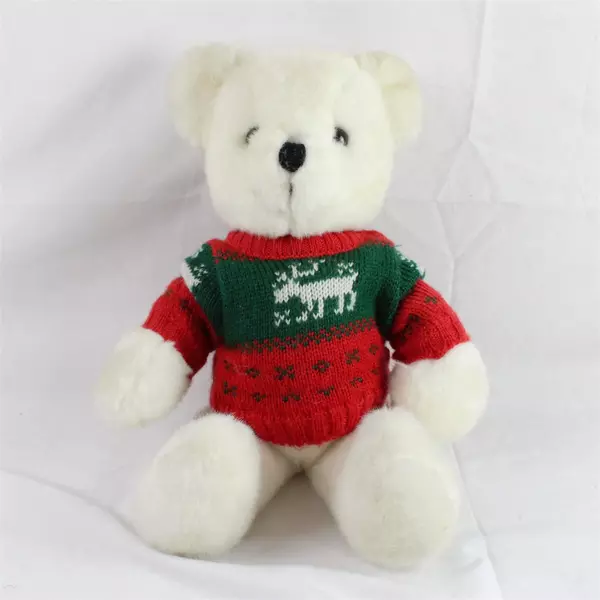 1985 North American Bear Co Vintage Plush Christmas Sweater Bear Noel 17"