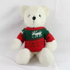 1985 North American Bear Co Vintage Plush Christmas Sweater Bear Noel 17"