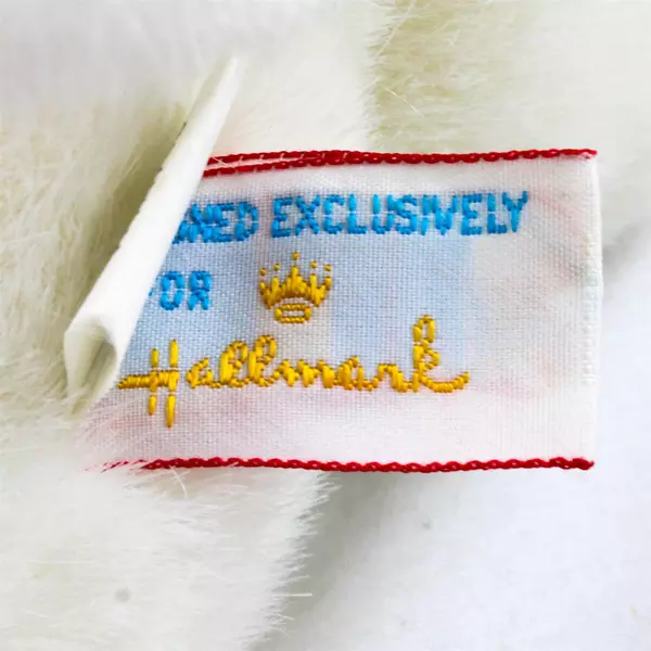 1989 Hallmark Heartline 7.5" White Plush Bear'er Of Gifts Collectible Bear