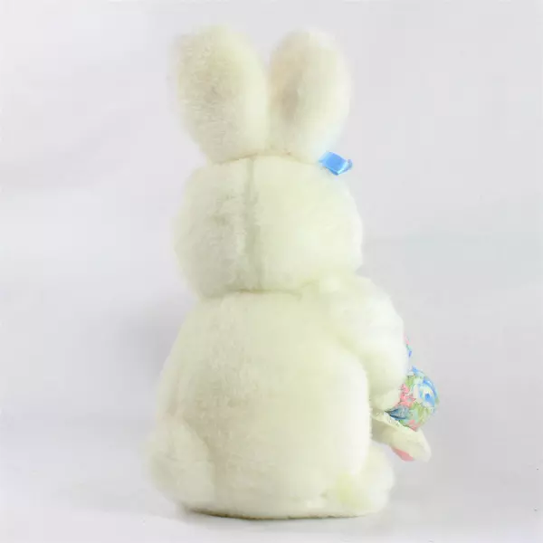 12" White Plush Easter Bunny with Baby Soft Cuddly Holiday Decor Toy