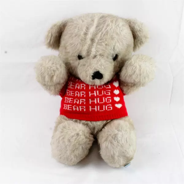 Dakin 16.5" Plush Brown Bear with Bear Hug Sweater Soft Cuddly Toy