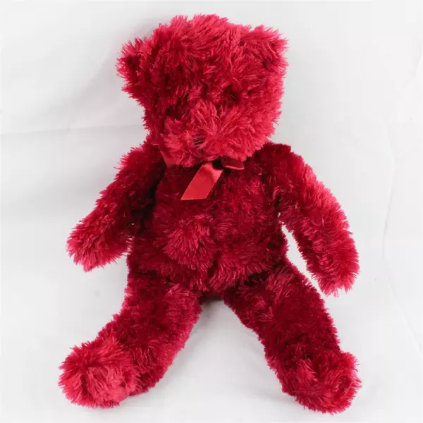 A Mart Brand 18" Red Curly Plush Teddy Bear Stuffed Animal Soft Toy Used