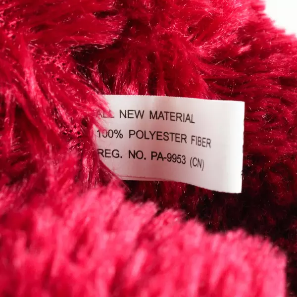 A Mart Brand 18" Red Curly Plush Teddy Bear Stuffed Animal Soft Toy Used