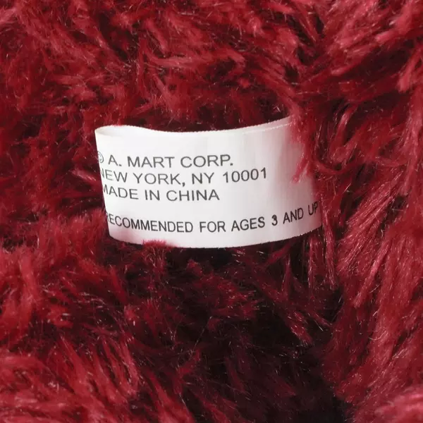 A Mart Brand 18" Red Curly Plush Teddy Bear Stuffed Animal Soft Toy Used