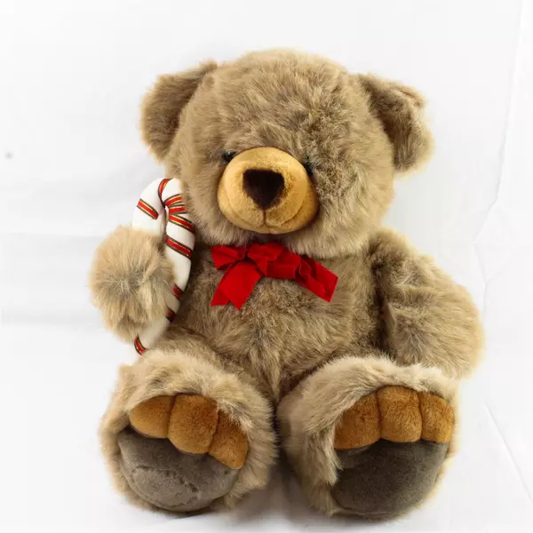 Plush Christmas Teddy Bear w/Candy Cane JC Penney Collection 23" Tall Holiday