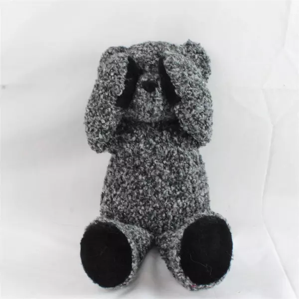 Mango Curly Gray Teddy Bear Plush 13" Peek A Boo Black Bead Eyes Soft Toy