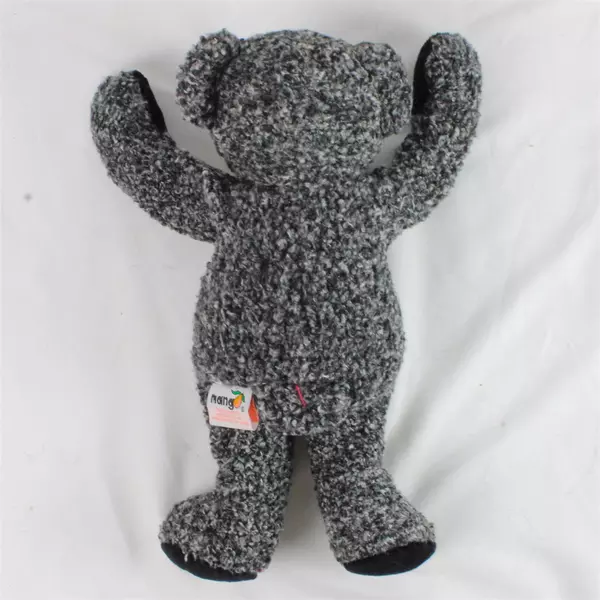 Mango Curly Gray Teddy Bear Plush 13" Peek A Boo Black Bead Eyes Soft Toy