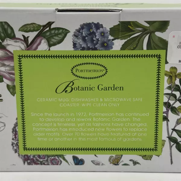 Portmeiron Botanic Garden Sweet Pea Cup and Coaster NIP