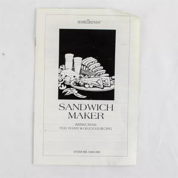 Home Trends Sandwich Maker Toaster Grill ST-002 Compact Tested