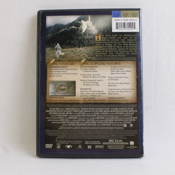 Lord Of The Rings: Return Of The King 2-Disc DVD Set PG-13 - 2004 Edition