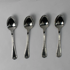 Set of 4 Towle Hotel Stainless Steel Ribbon Edge Teaspoons