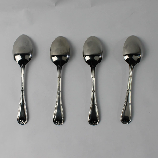 Set of 4 Towle Hotel Stainless Steel Ribbon Edge Teaspoons
