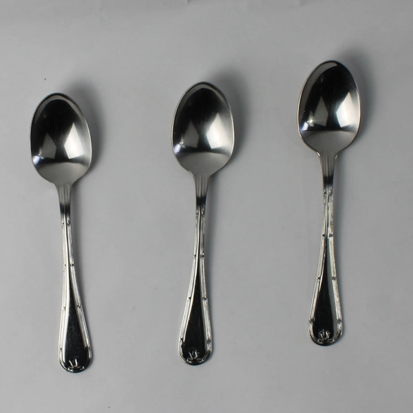 Set of 3 Towle Hotel Stainless Steel Ribbon Edge Teaspoons