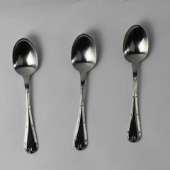 Set of 3 Towle Hotel Stainless Steel Ribbon Edge Teaspoons