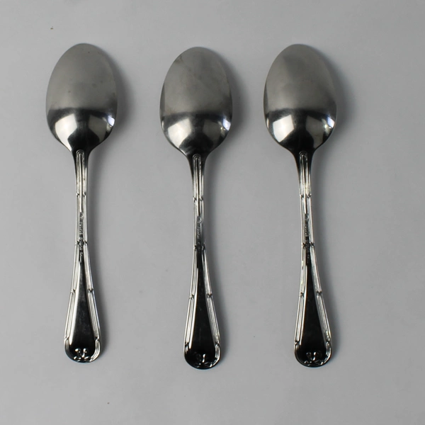 Set of 3 Towle Hotel Stainless Steel Ribbon Edge Teaspoons