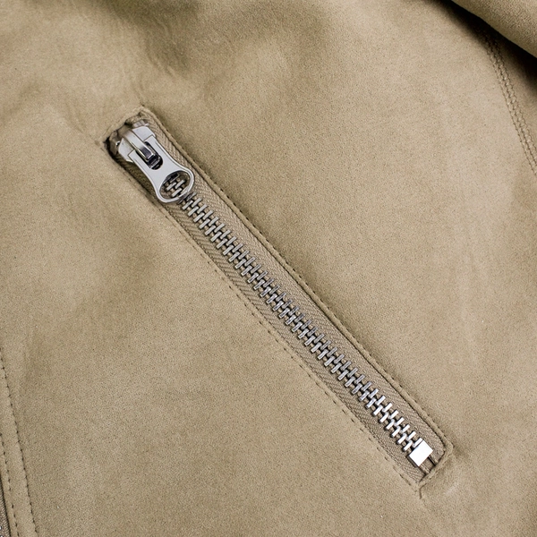 Divided by H&M Beige Faux Suede Jacket Faux Fur Lining Women's Size 12