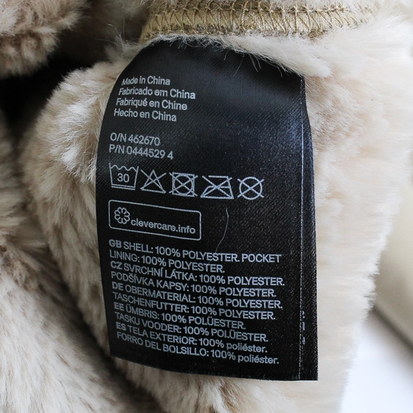 Divided by H&M Beige Faux Suede Jacket Faux Fur Lining Women's Size 12