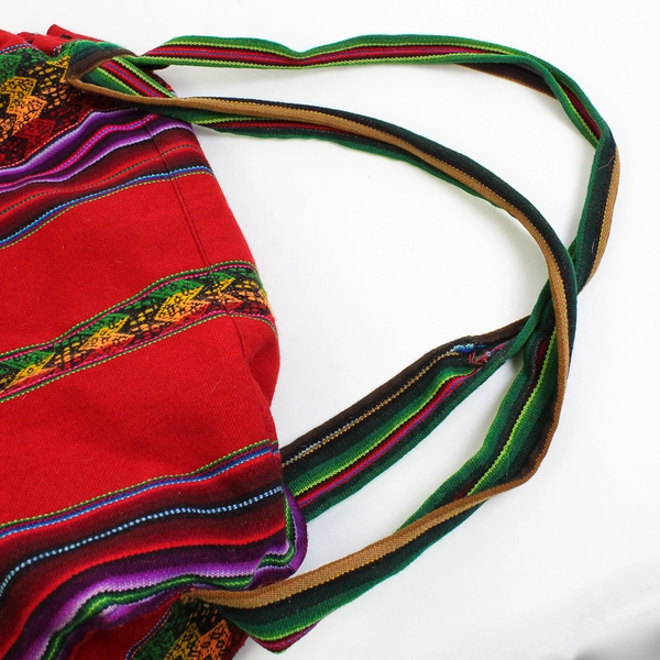 Unbranded Peruvian Style Hand Woven Backpack with Traditional Motifs 16"x18"