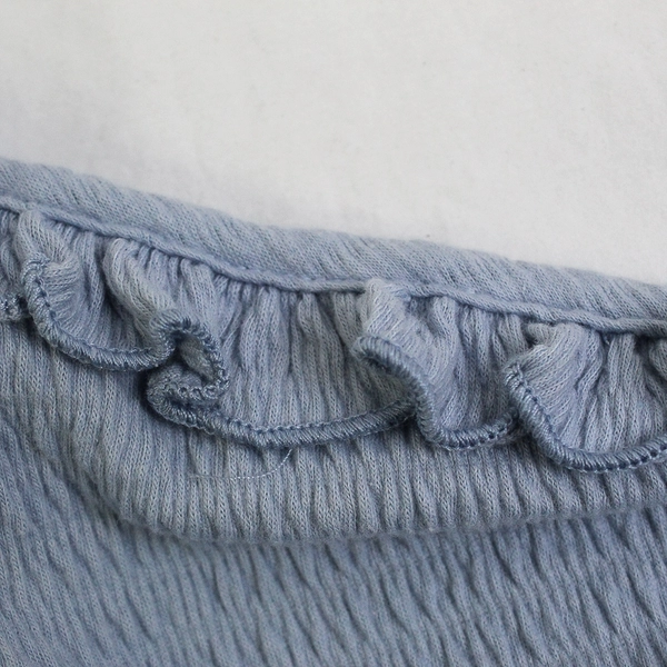 Lush Women's L Blue Sweetheart Neckline Frilly Crop Top Tank