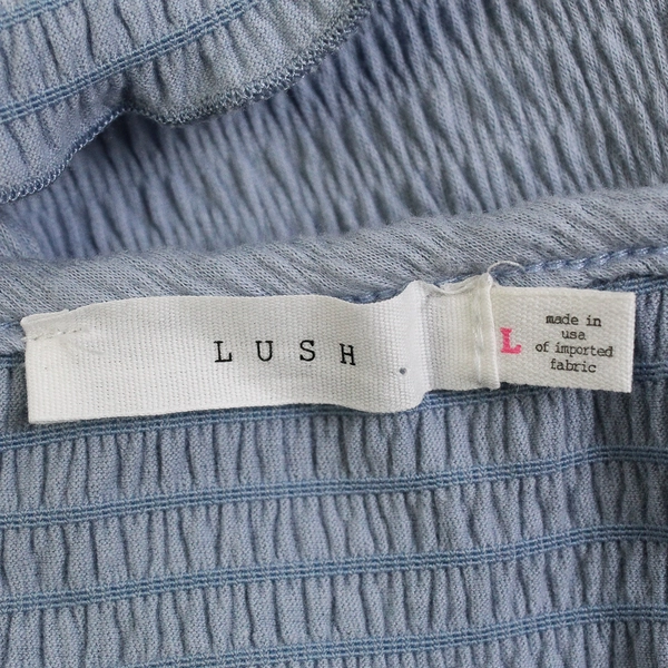 Lush Women's L Blue Sweetheart Neckline Frilly Crop Top Tank