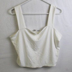 And Now This Women's XL Ivory Stretch Tank Crop Top 