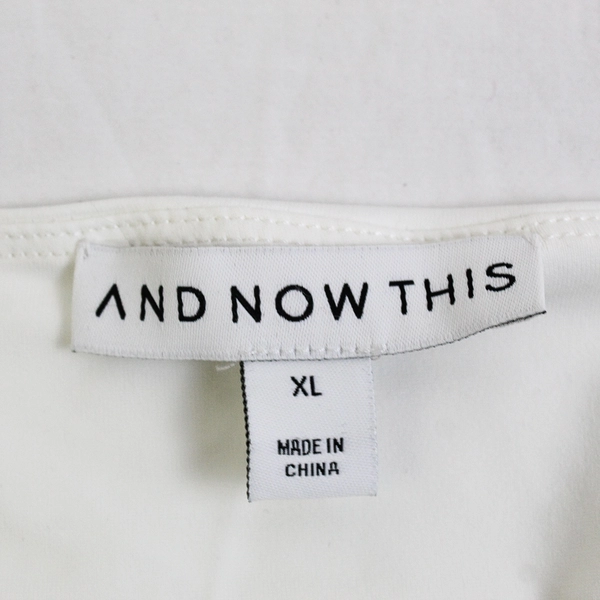 And Now This Women's XL Ivory Stretch Tank Crop Top 
