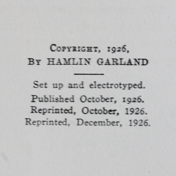 Vintage Trail-Makers of the Middle Border by Hamlin Garland 1926 HC 1st Ed 