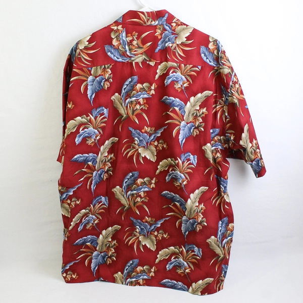 Campia Moda Men's XL Red Floral Hawaiian Shirt Button Up Short Sleeve