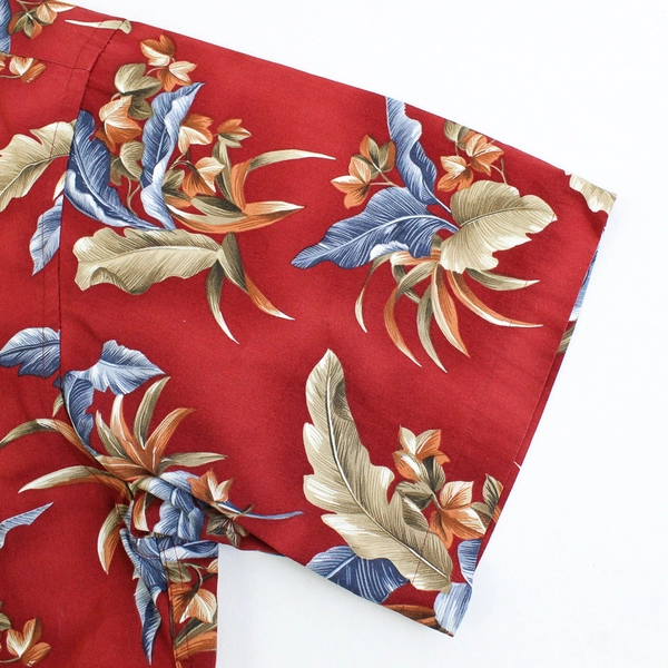 Campia Moda Men's XL Red Floral Hawaiian Shirt Button Up Short Sleeve