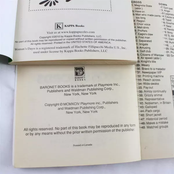 Lot of 4 Word Puzzle Books 2 Crossword & 2 Word Searches Pre-Owned