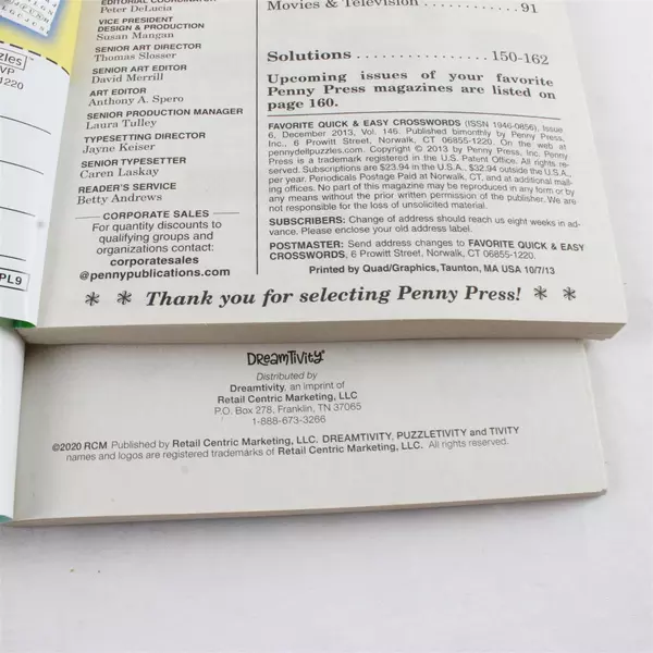 Lot of 4 Word Puzzle Books 2 Crossword & 2 Word Searches Pre-Owned