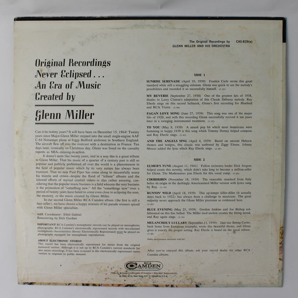 Glen Miller And His Orchestra LP, RCA 1964