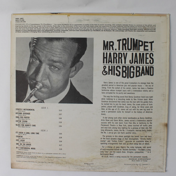 Mr. Trumpet & His Big Band, Vinyl LP, SPC-3006, Harry James