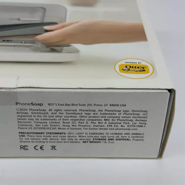 OTTERBOX PhoneSoap 3 UV Sanitizer and Charger for Cell Phones White 2020