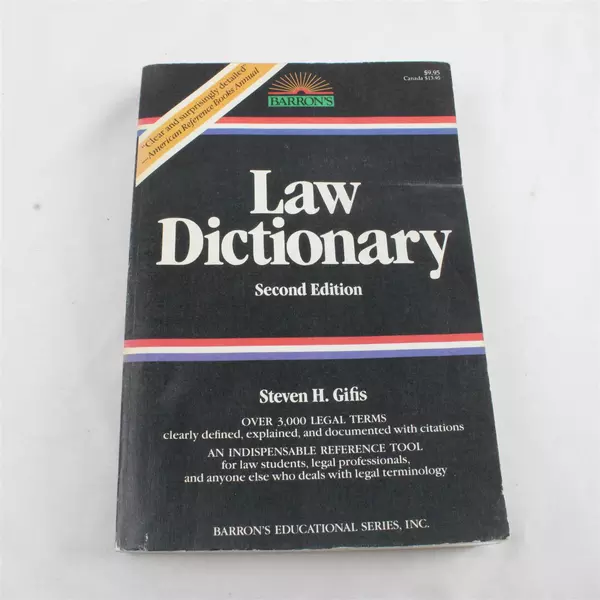 1984 Barron's Law Dictionary 2nd Edition Paperback Legal Reference