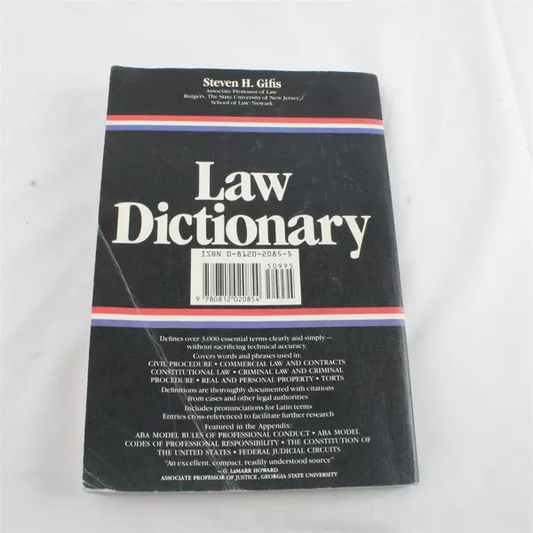 1984 Barron's Law Dictionary 2nd Edition Paperback Legal Reference