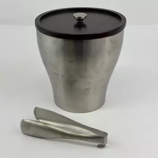 Umbra Stainless Steel by Dennis Cheng Ice Bucket w/ Lid Tongs