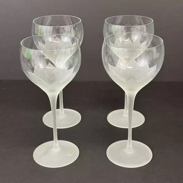 Set of 4 Rosenthal Crystal Lotus Blossoms Wine Glasses