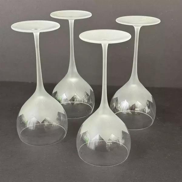 Set of 4 Rosenthal Crystal Lotus Blossoms Wine Glasses