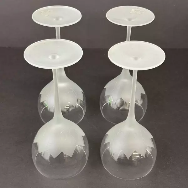 Set of 4 Rosenthal Crystal Lotus Blossoms Wine Glasses