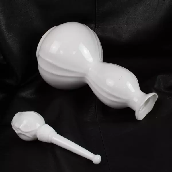 Vintage Rynne China White Glass Cologne Bottle