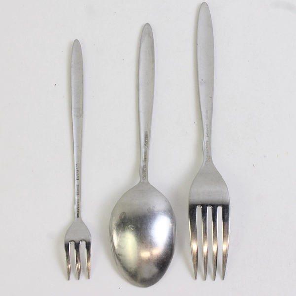 Lot Of 3 Oneida Silver Delmar-Taper Flatware Spoon/Dinner Fork & Cocktail Fork