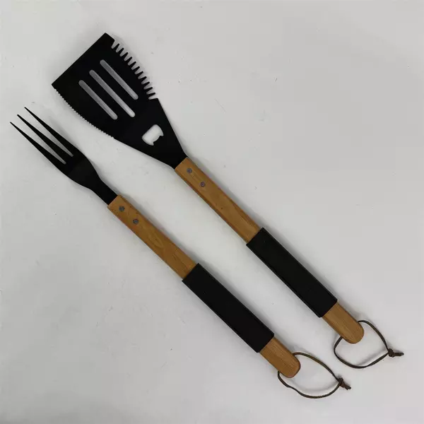 Set of 2 Barbeque Tools Multifunctional Spatula and Fork Grill Stainless Steel