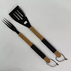 Set of 2 Barbeque Tools Multifunctional Spatula and Fork Grill Stainless Steel
