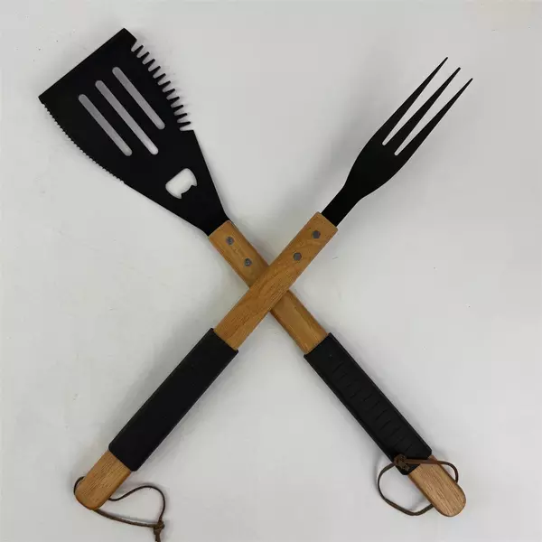 Set of 2 Barbeque Tools Multifunctional Spatula and Fork Grill Stainless Steel