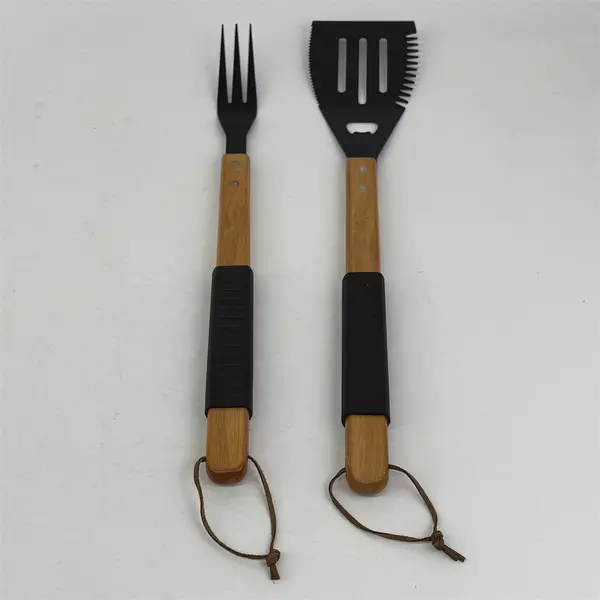 Set of 2 Barbeque Tools Multifunctional Spatula and Fork Grill Stainless Steel
