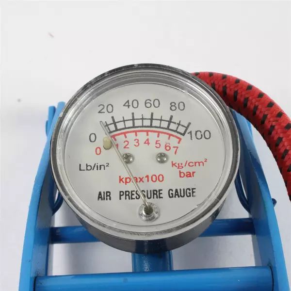 Harbor Freight Foot Pump with Pressure Gauge 20” Hose Adapters NOB Pre-Owned